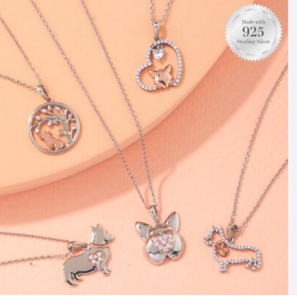 Sterling Silver Corgi Pendant Necklace - Picture 1 of 6